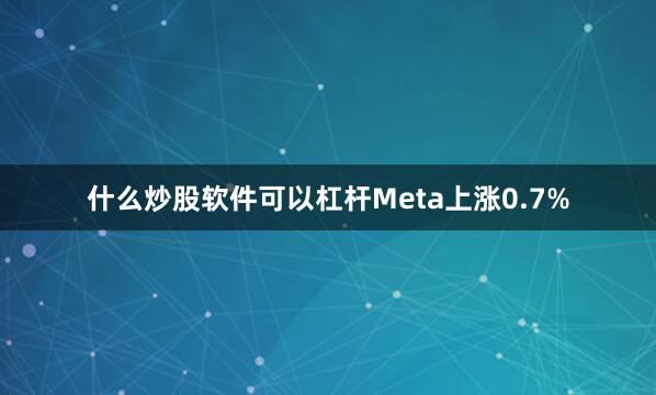 什么炒股软件可以杠杆Meta上涨0.7%